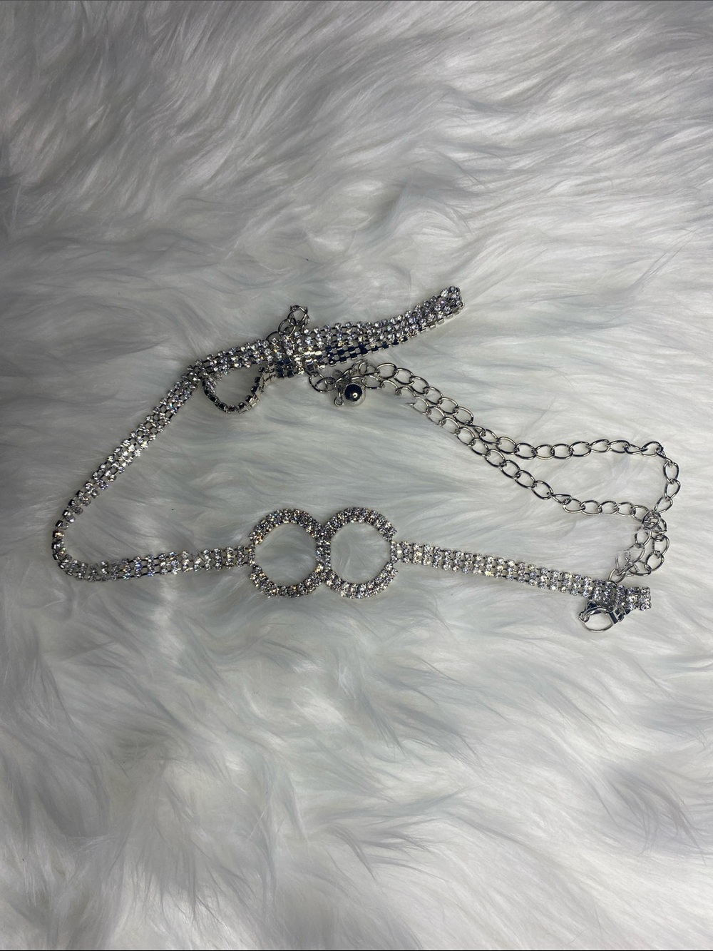 Interlocking Circle Rhinestone Chain Belt - Picture 3 of 3